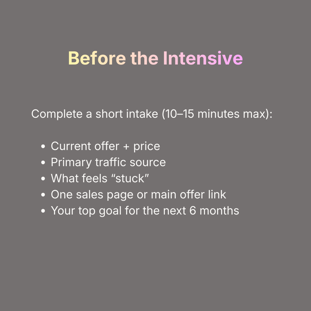 60 Minute Marketing Intensive
